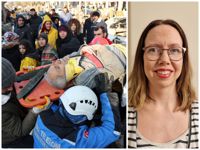 Isabella Rothberg befinner sig i det skalvdrabbade Turkiet. – Det är svårt att förklara för en femåring varför våningshus rasar ihop, säger hon om sitt barn.
