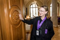 Susanna Pettersson på sin nuvarande arbetsplats Nationalmuseum i Stockholm som hon lämnar för Finska kulturfonden i Helsingfors i sommar.