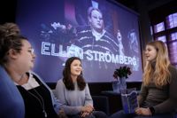 Ellen Strömberg intervjuades av niondeklassarna Louisa Talasmäki och Catharina Ståhlberg under Norsens litteraturfestival. Eleverna hade förberett sig genom att läsa boken, diskutera den, och skapa egna konstverk utgående från den.