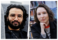 Hadi Nikzad och Nataliia Paramzina känner sig lyckligt lottade över att få arbeta med något som motsvarar deras utbildningsnivå.