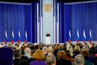 Rysslands president Vladimir Putin höll tal på tisdagen.