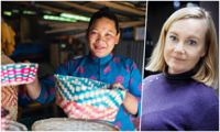 Sharmila Lama (t.v) har fått hjälp av Kvinnobanken. – Vi ser det som en investering, inte som gåvor. Det är inte så att vi ska behöva hjälpa för evigt, men vi lever i en väldigt ojämlik värld, säger Sofia Olsson (t.h).