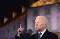 USA.s president Joe Biden håller tal i Polens huvudstad Warszawa.