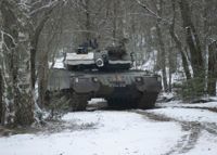 En Leopard A6-pansarvagn vid Parola pansarbrigad.