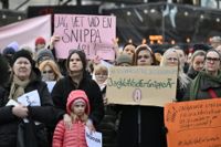 Manifestation mot domen på Medborgarplatsen i Stockholm. Arkivbild.