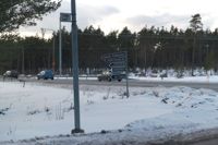Gropvägens anslutning till riksväg 25.