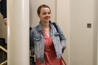 Katri Kulmuni i riksdagen den 5 juni 2020 då hon just hade meddelat att hon avgår som finansminister.