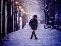 Det väntas hela 15 centimeter snö under onsdagen. Arkivbild från Esplanadparken i Helsingfors.