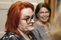 Tehys ordförande Millariikka Rytkönen och Supers ordförande Silja Paavola.