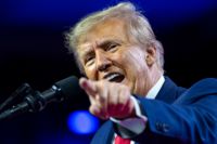 Donald Trump under sitt tal vid CPAC-konferensen i lördags.
