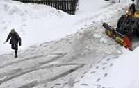 Snöslask i Södrik i Esbo den 14 mars 2023.