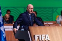 Fifas ordförande Gianni Infantino under Fifa-kongressen i Kigali, Rwanda.
