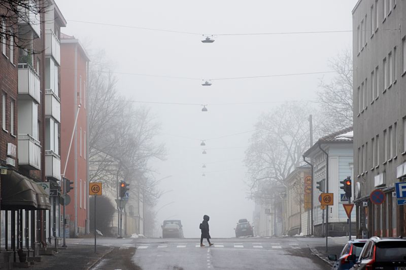 Dimma på Biskopsgatan i Borgå.