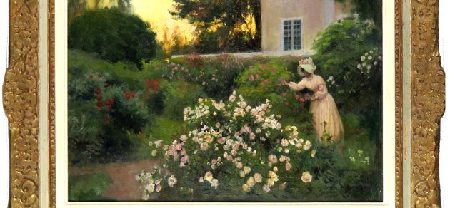 Albert Edelfelts tavla Bland rosor är från 1800-talets sista år och föreställer hans syster Berta. 