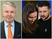 Utrikesminister Pekka Haavisto kommenterar statsministerns ”solospel” om att ge Hornet-planen till Ukraina: ”Om du spekulerar i en fråga är det viktigt att veta hur tidtabellen ser ut och vad som är tekniskt möjligt. Vad jag har förstått finns det inte mycket kvar av Hornetarna att donera, då Finland har använt slut dem”, säger Haavisto. Till höger Sanna Marin och Volodymyr Zelenskyj under en pressträff tidigare i mars.