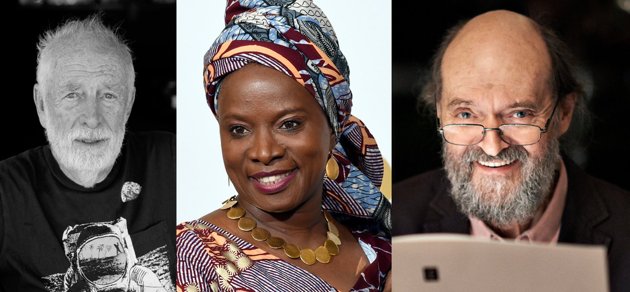 Chris Blackwell, Angélique Kidjo och Arvo Pärt är årets Polarpristagare. Bildmontage.
