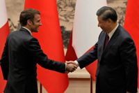 Kinas president Xi Jinping mötte sin franska kollega Emmanuel Macron i Peking.