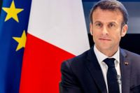 Frankrikes president Emmanuel Macron på besök i Amsterdam, Nederländerna.