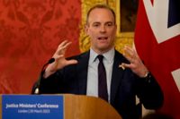 Dominic Raab i London den 20 mars. Arkivbild.