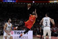 Spanien och Argentina i finalen under senaste basket-VM i Kina 2019. Arkivbild.