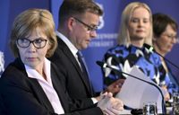 Anna-Maja Henriksson (SFP), Petteri Orpo (Saml), Riikka Purra (Sannf) och Sari Essayah (KD). 