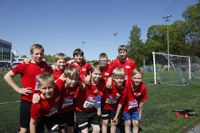 Söderkulla skola deltar med två lag i pojkarnas 5 x 80 meter.