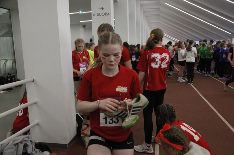 Elin Sundströms koncentration är på topp några minuter innan start.