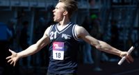 Isak Wilkman och hans lag från Mattlidens gymnasium kom trea i 4x100 meter för andra stadiets pojkar.