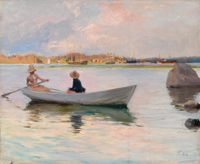 Flickor i båt från 1888 är ett exempel på det mjuka nordiska ljuset.