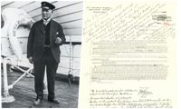 Segelfartygsredare Gustaf Erikson och ett brev som finns i hans rederiarkiv. 
