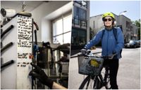 I en cykelbutik fäster man varje häftstift på en vägg. Under årens lopp har Drumsöborna kommit in med många innerslangar som behöver bytas ut på grund av häftstiften.