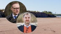 Vätgasanläggningen skulle placeras här, invid hamnen i Tolkis. Stadsdirektör Jukka-Pekka Ujula och biträdande stadsdirektör Fredrick von Schoultz ser potential i projektet.