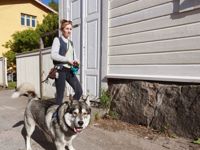 Ett rådjur anföll Hangöbon Melina Liljefors och hunden Milow mitt på dagen i centrala Hangö.