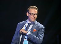 Dåvarande ordföranden för Samlingspartiets ungdomsförbund Matias Pajula talade på partimötet i Björneborg den femte september 2020. 