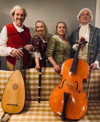 Bellmankvartetten Pentti Hildén, Pauliina Fred, Anna Ruotsala och Markus Pelli spelar på Wohls gård på torsdag. 