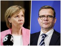 Petteri Orpo säger att regeringen är fem före färdig, medan Anna-Maja Henriksson inte är nöjd i biståndsfrågan.