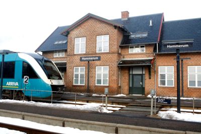 Den 23-årige forsøgte at flygte ind over perronerne på Hammerum Station, men blev indhentet af betjente.