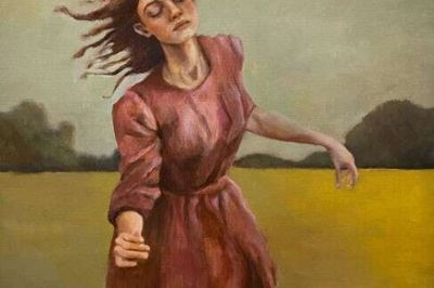 Mimmi Kandlers maleri "Dancing on my own 2" er en del af kunstnerens solo-udstilling »Forår« på Galleriet Jørgen Østergard.