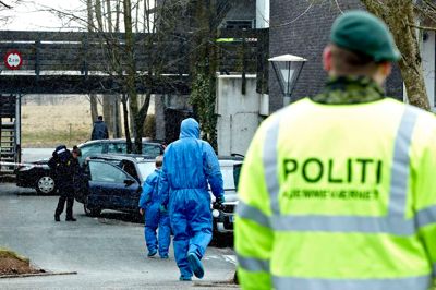 Billedet stammer fra marts 2013, da en 51-årig mand var blevet dræbt i sin lejlighed i Gullestrup under et drikkelag.