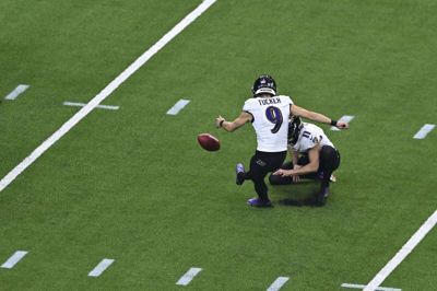 Justin Tucker har spillet for Baltimore Ravens siden 2012, men er nu blevet fyret. (Arkivfoto).