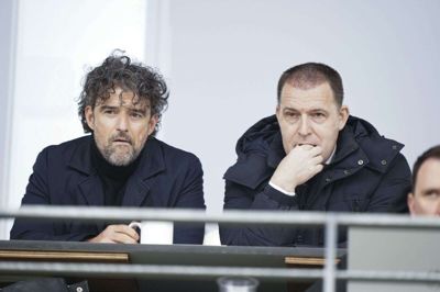 I forbindelse med at Vejle i februar kom på lokale hænder, blev Mikkel Hemmersam (til højre) præsenteret som ny sportsdirektør. (Arkivfoto).