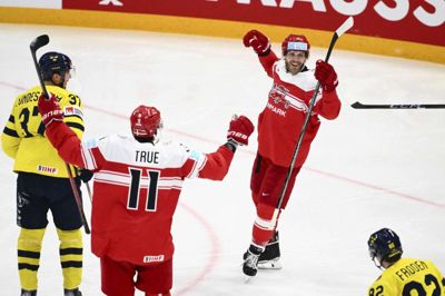 Nikolaj Ehlers scorede Danmarks sidste mål ved VM, men det rakte ikke til at slå Sverige.