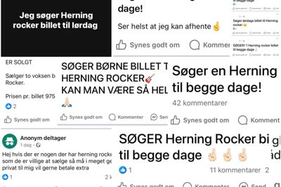 På Facebook-gruppen »Vores Herning« er der stor efterspørgsel på billetter til Herning Rocker.