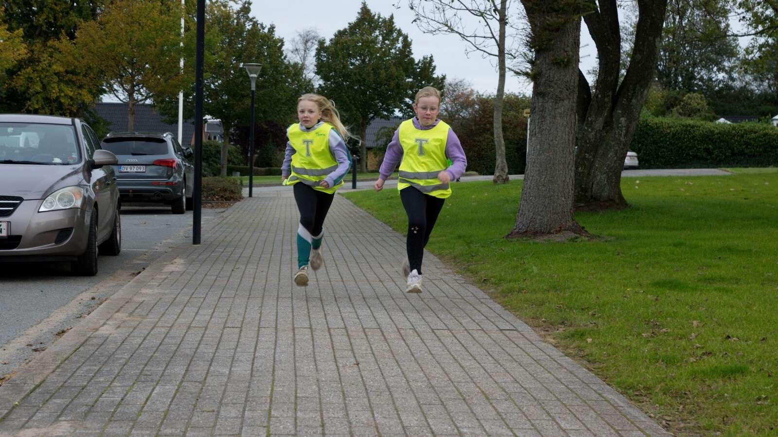 Løberuten var på en lille kilometer rundt om skolen og Oddensehus.