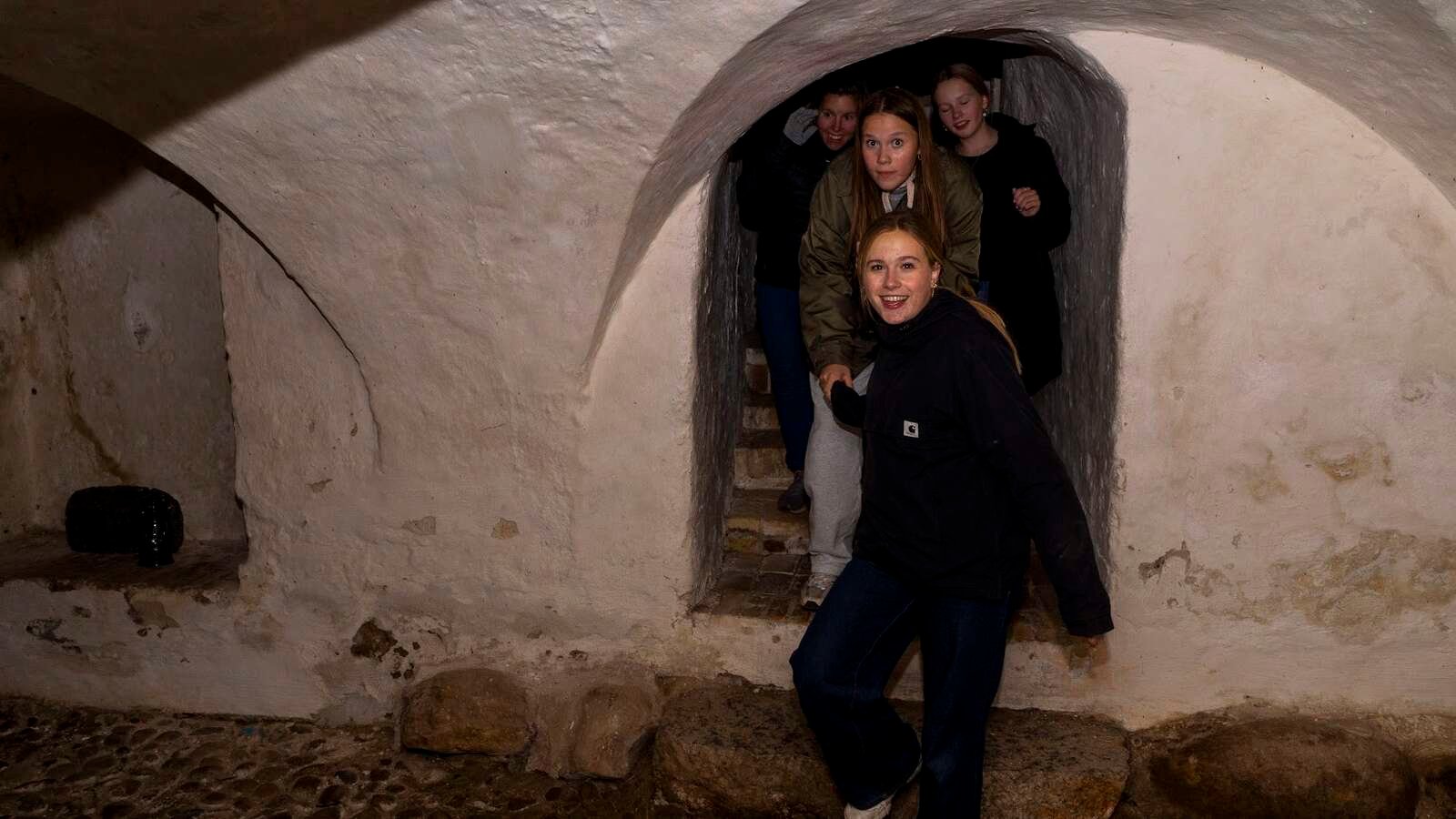 Trods alt uhyggen, var der plads til grin. Foto: Jan Sand
