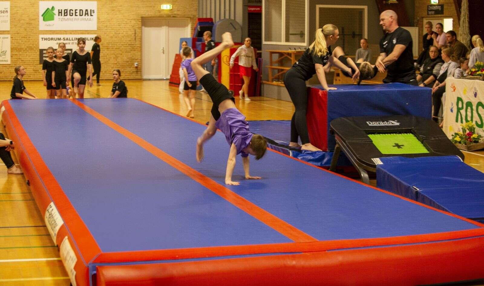 Et af de 12 hold til opvisningen i Roslev var springlopperne. Foto: Jan Sand