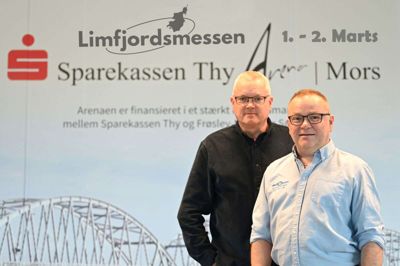 Limfjordsmessen er den nye rammer for den velkendte messe i Arena Mors. Per Bech, til venstre, og Michael Hansen står for at arrangere messen. Foto: PR-foto