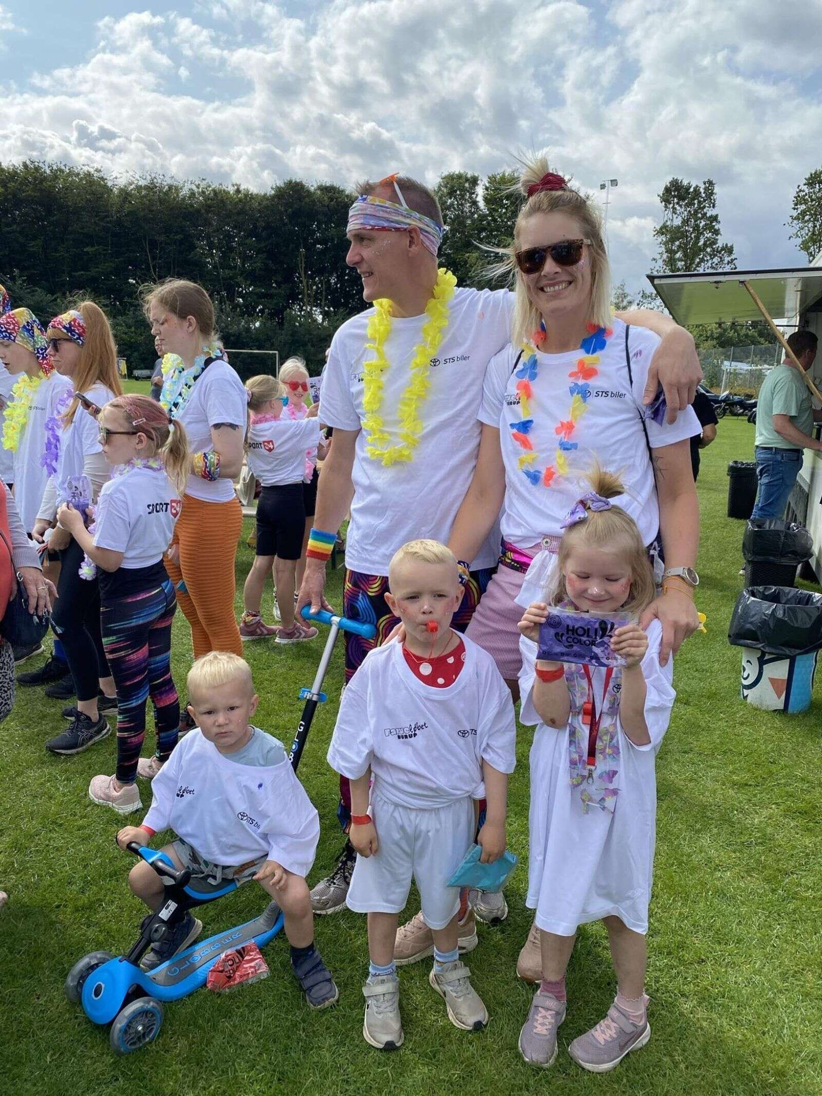 Anette og hendes familie vandt prisen som den mest festlige deltager. Privatfoto