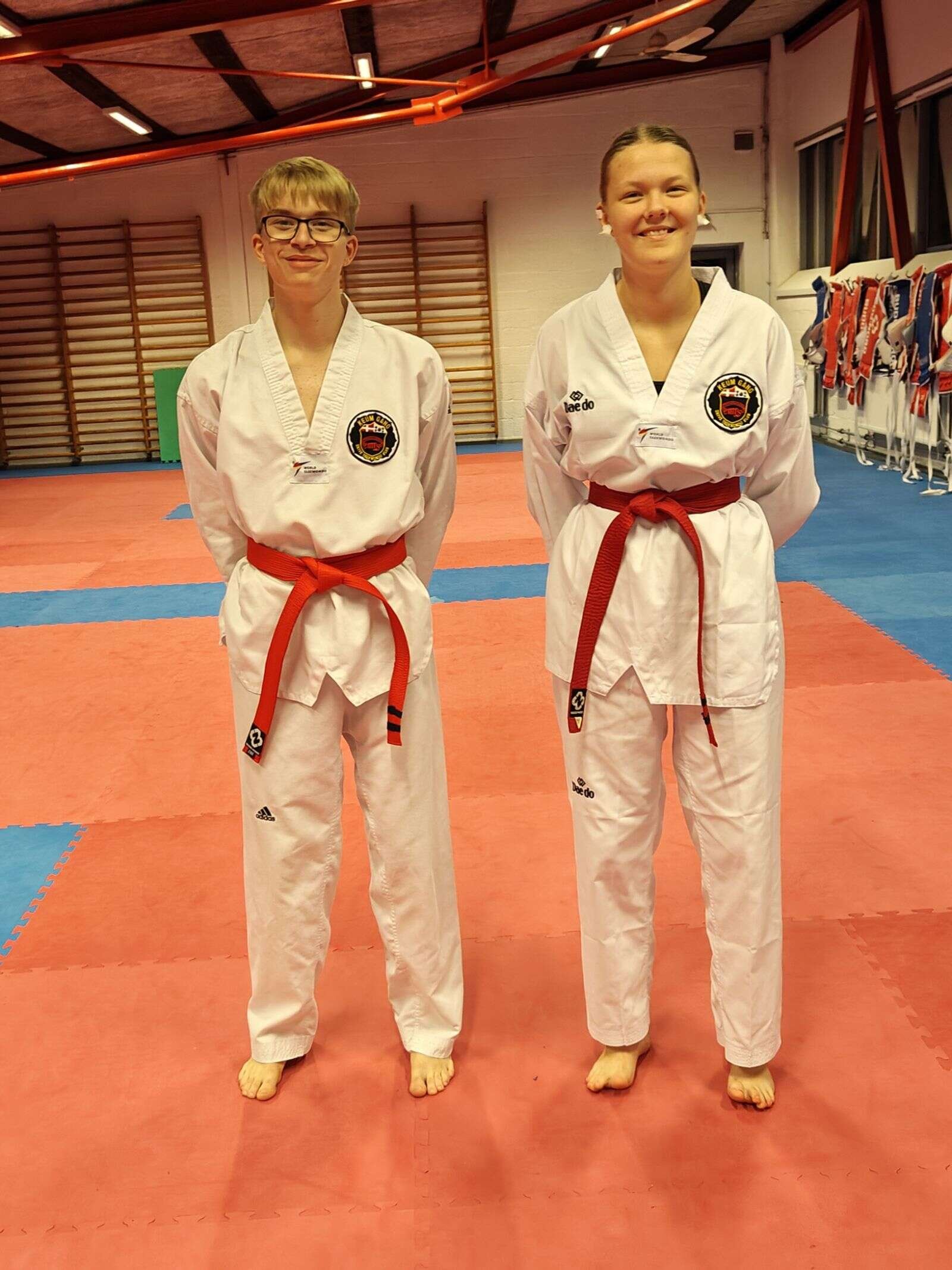 Nanna og Alex fik en 4. plads i teknikpar i klassen under 15 år. Privatfoto