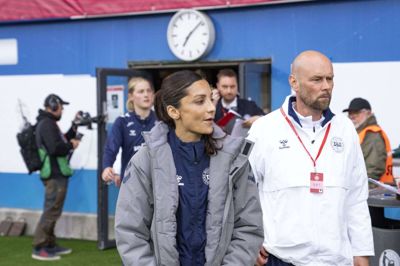 Nadia Nadim var på bænken mod Wales i Nations League i maj, men kom ikke på banen. (Arkivfoto)